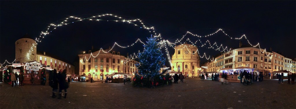 Place Pestalozzi à Yverdon en hiver en 360