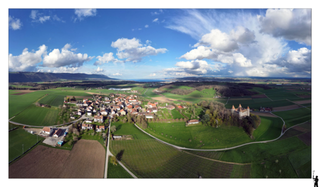 Vue du ciel de Champvent avec le Drone Dji Mini Pro 3