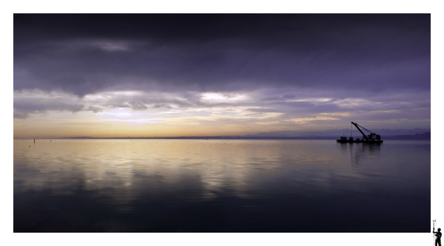 Couché de soleil sur le lac de Neuchâtel à Cortaillod