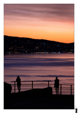 Couché de soleil sur les rives du lac Léman depuis Chexbres en Suisse