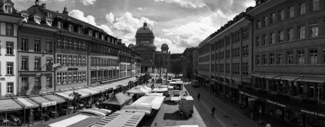 Berne et noir et blanc et son Palais Fédéral