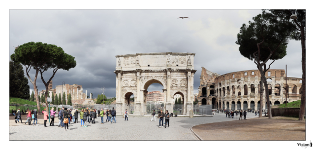 Rome et son colisée depuis la place au fujifilm x100t en Italie