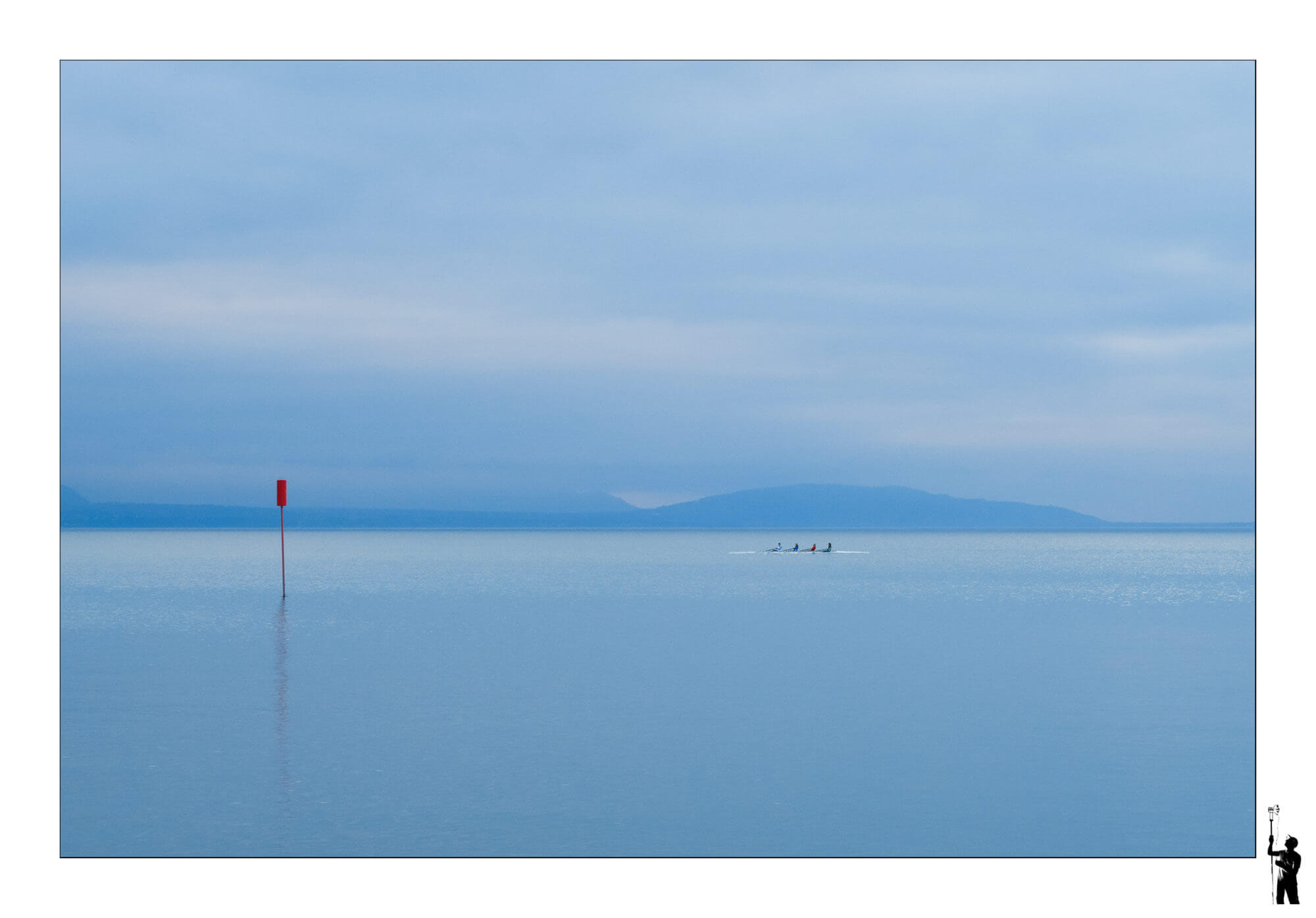 heure bleue sur le lac Léman
