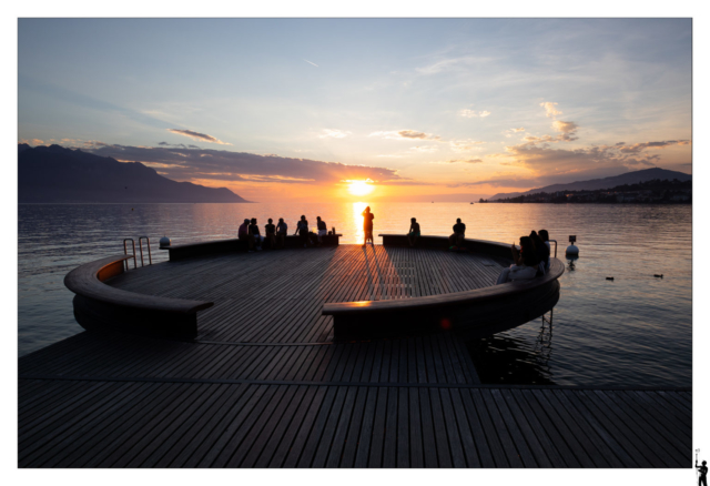 Montreux et le couché du soleil sur le lac Léman